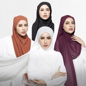 5 Tutorial Hijab Pashmina dan Segi Empat Instan Bikin Pipi Tirus