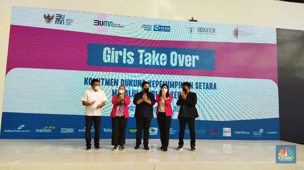 Girls Take Over 2021 di lingkungan Kementerian BUMN. (CNBC Indonesia/Monica Wareza)