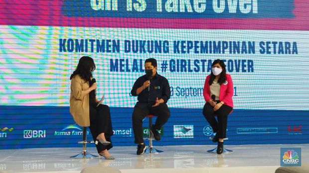 Girls Take Over 2021 di lingkungan Kementerian BUMN. (CNBC Indonesia/Monica Wareza)