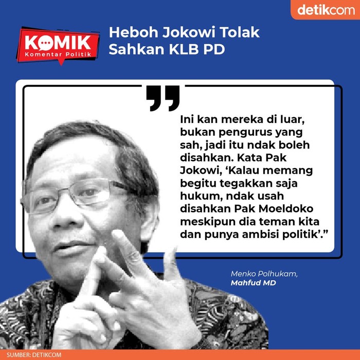 Heboh Jokowi Tolak Sahkan KLB PD (Tim Infografis detikcom) Heboh Jokowi Tolak Sahkan KLB PD (Tim Infografis detikcom)