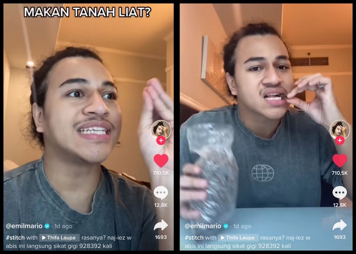 Cicipi Olahan Tanah Liat Khas Tuban, Begini Komentar Seleb TikTok Emil Mario