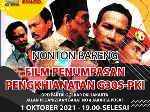 Golkar DKI Jakarta menggelar nonton bareng film penumpasan pengkhianatan G30S/PKI