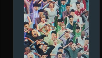 Tak cuma ekspresi wajah pemain yang dikeluhkan netizen, melainkan juga ekspresi wajah penonton di stadion. Foto: Screenshot Twitter