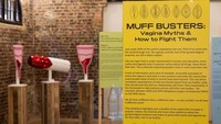 Salah satu karya seni instalasi yang dipamerkan adalah penggunaan menstrual cup yang berguna saat perempuan menstruasi.  Foto: Vagina_Museum/ Instagram