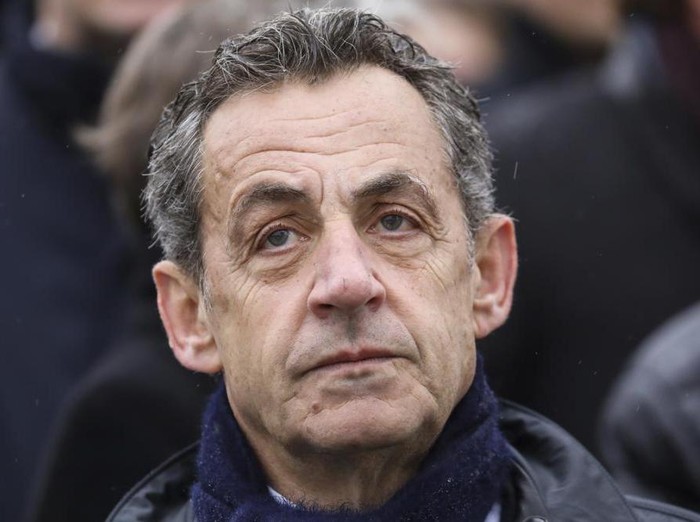 FILE - In this Monday Nov. 11, 2019 file photo, French former president Nicolas Sarkozy attends a ceremony at the Arc de Triomphe in Paris. Sarkozy is facing potential prison term in a verdict to be rendered on Thursday, Sept. 30, 2021 about campaign financing in his unsuccessful 2012 re-election bid. Sarkozy, France’s president from 2007 to 2012, has vigorously denied wrongdoing during the May-June trial. (Ludovic Marin/Pool via AP, file)