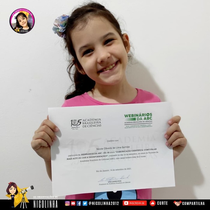 Nicolinha astronom termuda di dunia berusia 8 tahun.