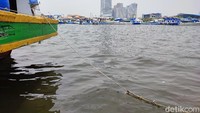 Ini pemandangan di dermaga Angke, tepatnya Pelabuhan Perikanan Muara Angke, Jl Pendaratan Udang No 10, Pluit, Penjaringan, Jakarta Utara, Jumat (1/10) pagi ini.