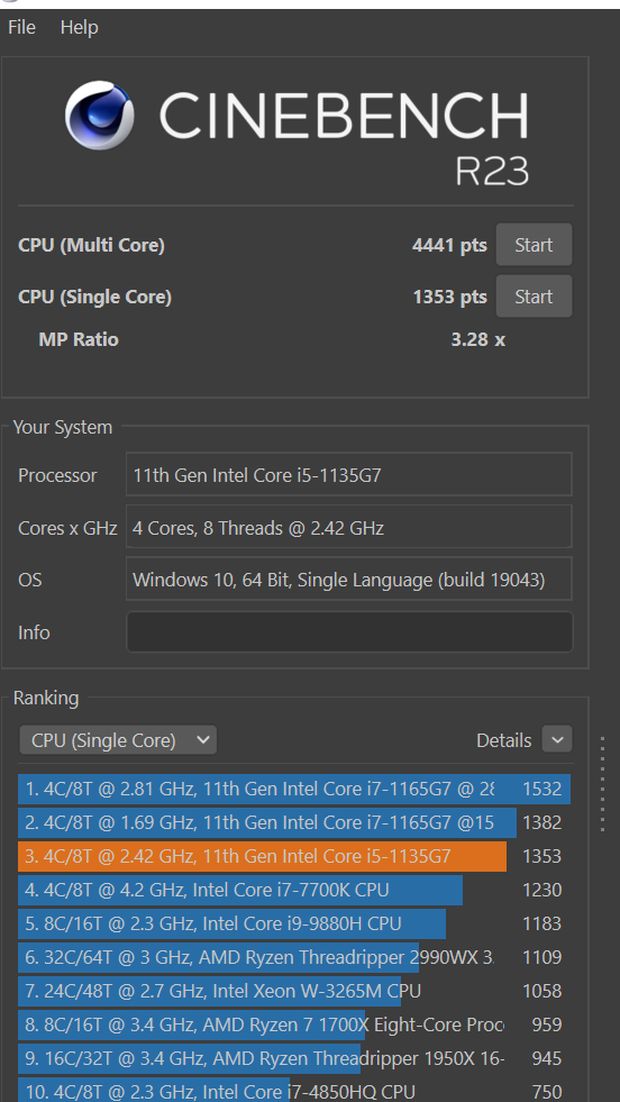 Realme Book Hasil benchmark Realme Book
