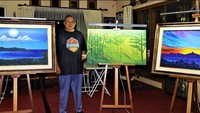 SBY juga pernah melukis kawasan Situ Lembang. Dia mengatakan lukisan itu dibuat untuk mengingatkan dirinya masa-masa berlatih di Situ Lembang. (Instagram @aniyudhoyono)