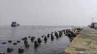 Warga sekitar mengaku tak mencium adanya bau obat di sekitar laut Muara Angke. Justru warga hanya mencium adanya aroma limbah solar. (Azhar Bagas Ramadhan/detikcom)