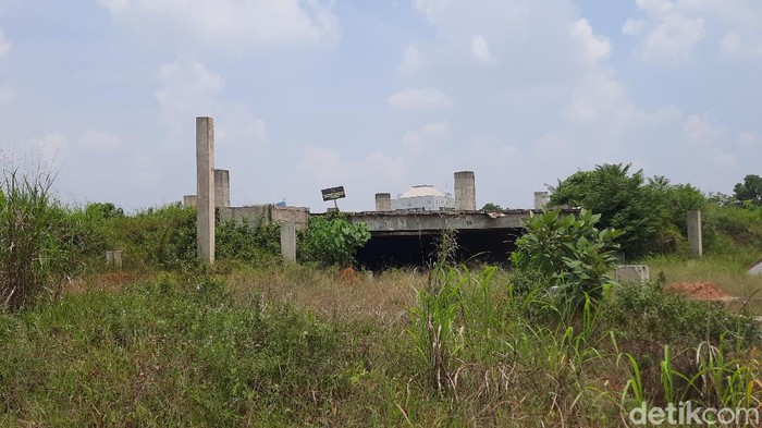 Pembangunan Masjid Sriwijaya Palembang mangkrak akibat dananya dikorupsi. Warga menyebut bangunan tersebut menjadi sarang babi dan ular berbisa. (Prima Syahbana/detikcom)
