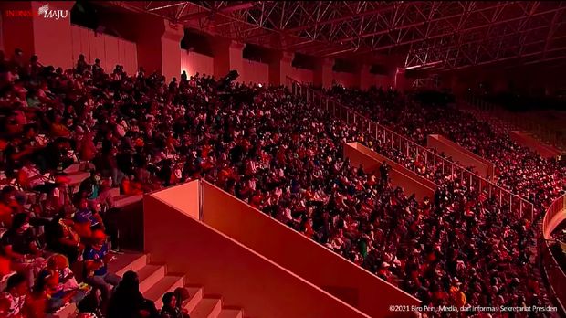 Penonton yang hadir pembukaan PON XX Papua 2021 di Stadion Lukas Enembe (YouTube Sekretariat Presiden)