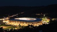 Stadion Lukas Enembe terlihat terang jelang Opening Ceremony PON XX Papua 2021.