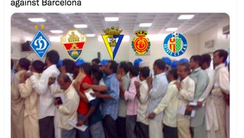 Para tim yang mengantre ingin mengalahkan Barcelona. Foto: Twitter