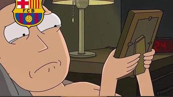 Fans Barcelona digambarkan merindukan Messi. Foto: Twitter