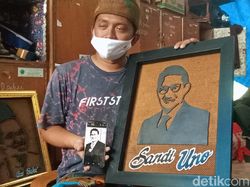 Pria di Kudus Ubah Karung Goni Jadi Siluet Wajah Tokoh Bangsa