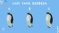 Di antara tiga penguin ini ada yang berbeda.