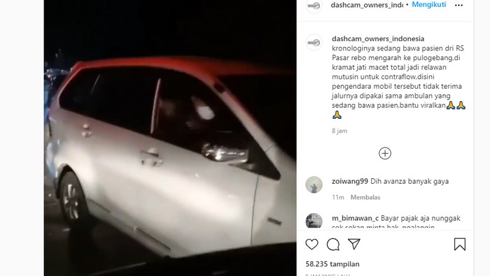 Viral pengendara Avanza hadang mobil ambulans yang bawa pasien