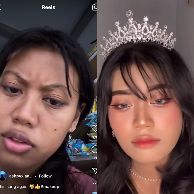 Aku tertarik sama makeup pas masih di Taman Kanak-Kanak (TK). Kalau ada karnaval paling seneng, excited banget mau di-makeup sampai nggak bisa tidur, ungkap Piya kepada Wolipop belum lama ini. Foto: Dok. Tangkap layar akun TikTok @ashpyxia2.