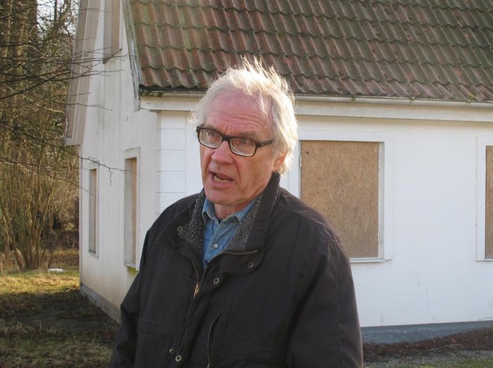 FILE - Swedish artist Lars Vilks speaks during an interview with The Associated Press in Malmo, Sweden, Wednesday March 4, 2015. Vilks, who had lived under police protection since his 2007 sketch of the Prophet Muhammad with a dog’s body brought death threats, died from a traffic accident Sunday, Oct. 3, 2021 Swedish news media reported. (AP Photo/David Keyton)