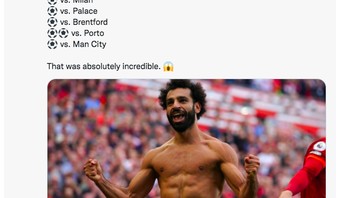 Performa Mo Salah belakangan benar-benar mengesankan. Foto: Twitter