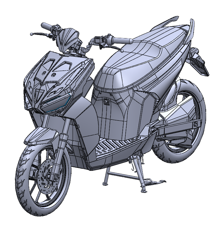 Paten Desain Motor Listrik Gesits dengan Setang Telanjang