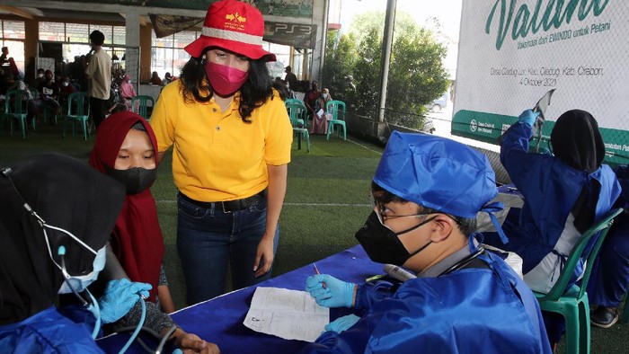 Kini giliran petani holtikultura di Cirebon yang ikut vaksinasi guna mengejar kekebalan kelompok atau herd immunity. Sedikitnya 300 petani dan keluarga ikut serta.