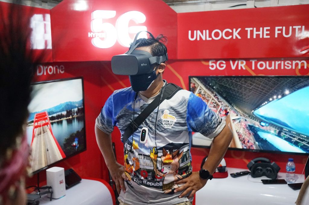 Telkomsel membawa ayanan internet super ngebut berupa 5G tersedia di PON XX Papua 2021.