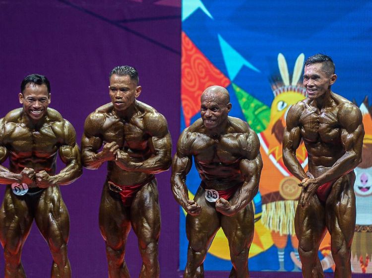 Adu Kekar Atlet Binaraga di PON Papua