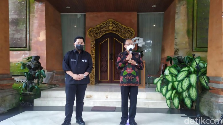 Gubernur Bali Wayan Koster bertemu Menteri BUMN Erick Thohir