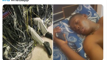 Mark Zuckerberg ternyata tidak memperbaiki melainkan tidur, pantas tumbangnya lama. Foto: Twitter