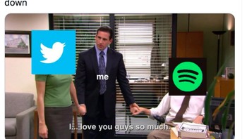 Twitter dan Spotify menjadi hiburan pelarian. Foto: Twitter