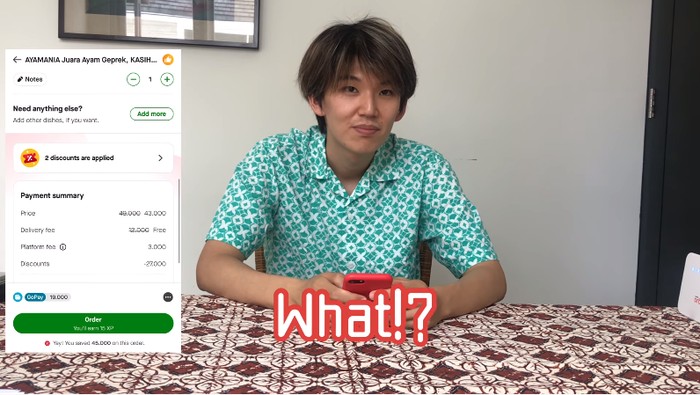 Orang Jepang Pesan Makanan di Aplikasi Ojol, Kaget dapet Harga Murah