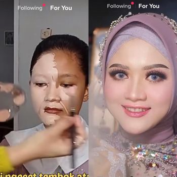 Viral perubahan makeup wanita yang bikin pangling.