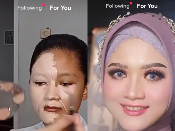 Viral makeup pengantin wanita yang flawless.