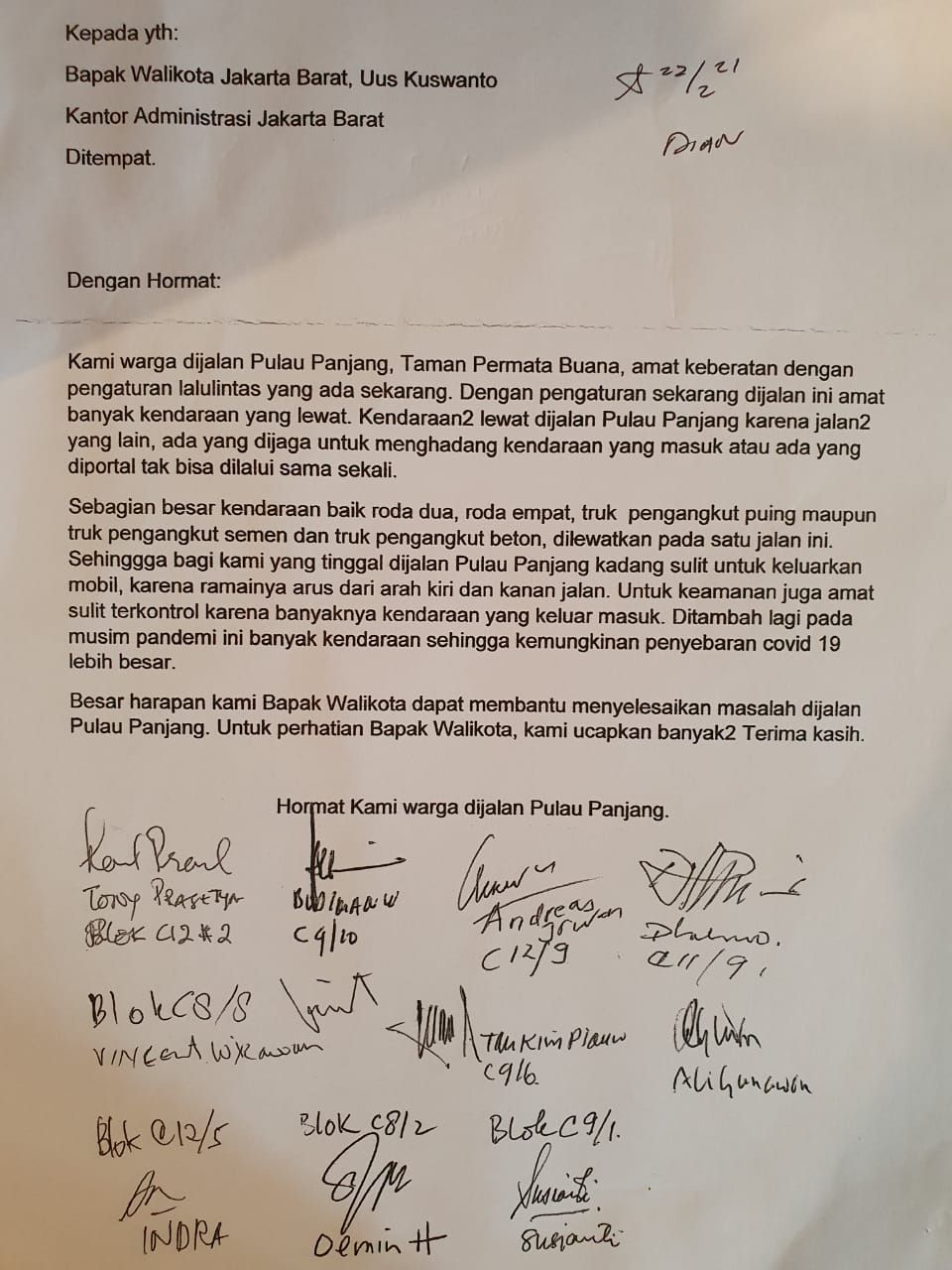 Warga Permata Buana dipersekusi usai diduga kirim surat yang mengeluhkan soal jalan kompleks ke wali kota