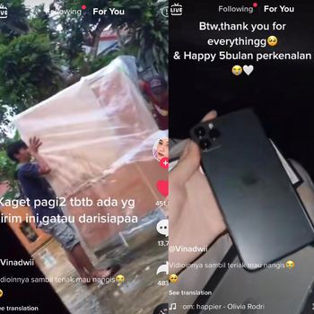 5 bulan pacaran, wanita viral ini dapat kado meja rias dan Iphone dari pacarnya.