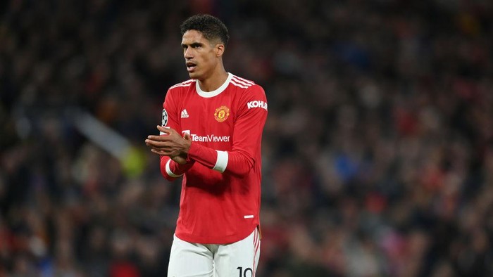 MANCHESTER, ENGLAND - SEPTEMBER 29: Raphael Varane of Manchester United during the UEFA Champions League group F match between Manchester United and Villarreal CF at Old Trafford on September 29, 2021 in Manchester, England. (Photo by Michael Regan/Getty Images)