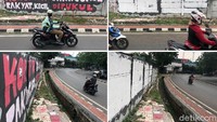 Foto kolase yang menunjukan tembok dengan mural pada Senin (4/10) dan mural yang sudah dihapus menggunakan cat pada Rabu (6/10).