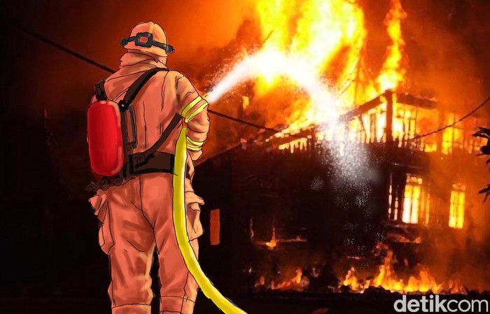 Kebakaran di Tanjung Priok, Belasan Damkar Berhasil Padamkan Api Ilustrasi kebakaran