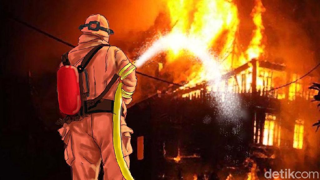 Gedung Komersial Terbakar Dahsyat, Langit New Jersey Memerah