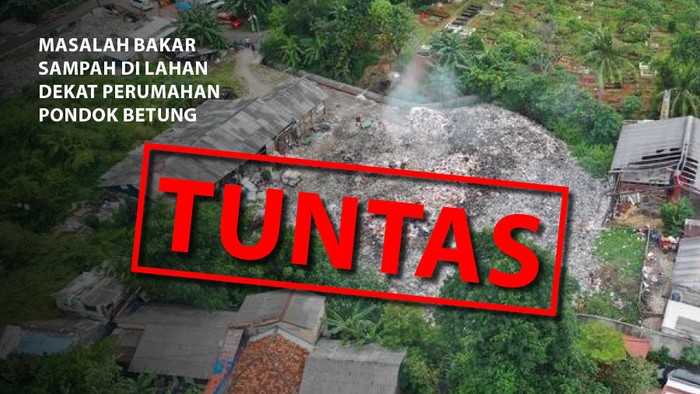 Masalah bakar sampah di lahan dekat permukiman Pondok Betung Tangsel, tuntas. (Repro Tim Infografis detikcom)