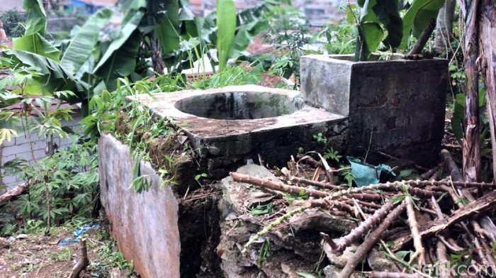 Penampakan sumur tempat ditemukannya Hadid, bocah asal Sukabumi yang sempat dikabarkan hilang.