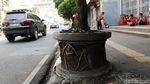 Duh... Pot Tanaman di Jalan Dewi Sartika Bandung Dibiarkan Rusak