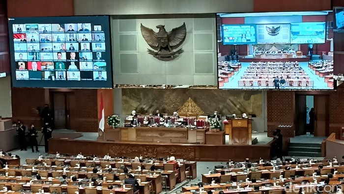 Rapat paripurna DPR RI, Kamis (7/10/2021). (Eva Safitri/detikcom).