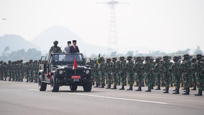 Upacara penetapan pasukan Komcad (Dok. Tim Dokumentasi Menhan Prabowo Subianto).