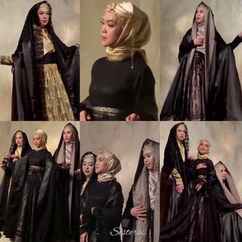 Gaya hijab Ria Ricis jadi sorotan diantara sang kakak Oki dan Shindy.