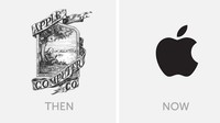 Logo Apple terlihat jauh lebih elegan yang sekarang dibanding awal berdiri. Foto: Dok. Brightside