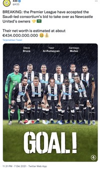 Newcastle United resmi dibeli Pangeran Arab Mohammed bin Salman Rp 5,8 T. Seiring pengalihan kepemilikan tersebut, The Magpies jadi klub bola terkaya di dunia.
