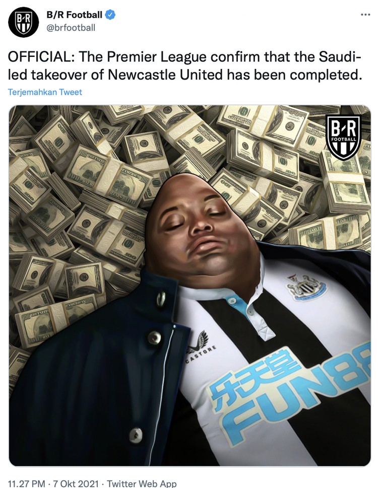 Newcastle United Newcastle United resmi dibeli Pangeran Arab Mohammed bin Salman Rp 5,8 T. Seiring pengalihan kepemilikan tersebut, The Magpies jadi klub bola terkaya di dunia.